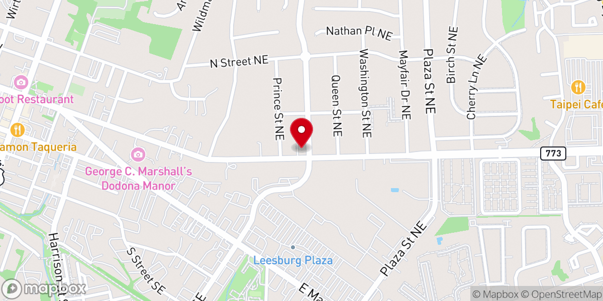 Map showing location of Loudoun Baptist Church
