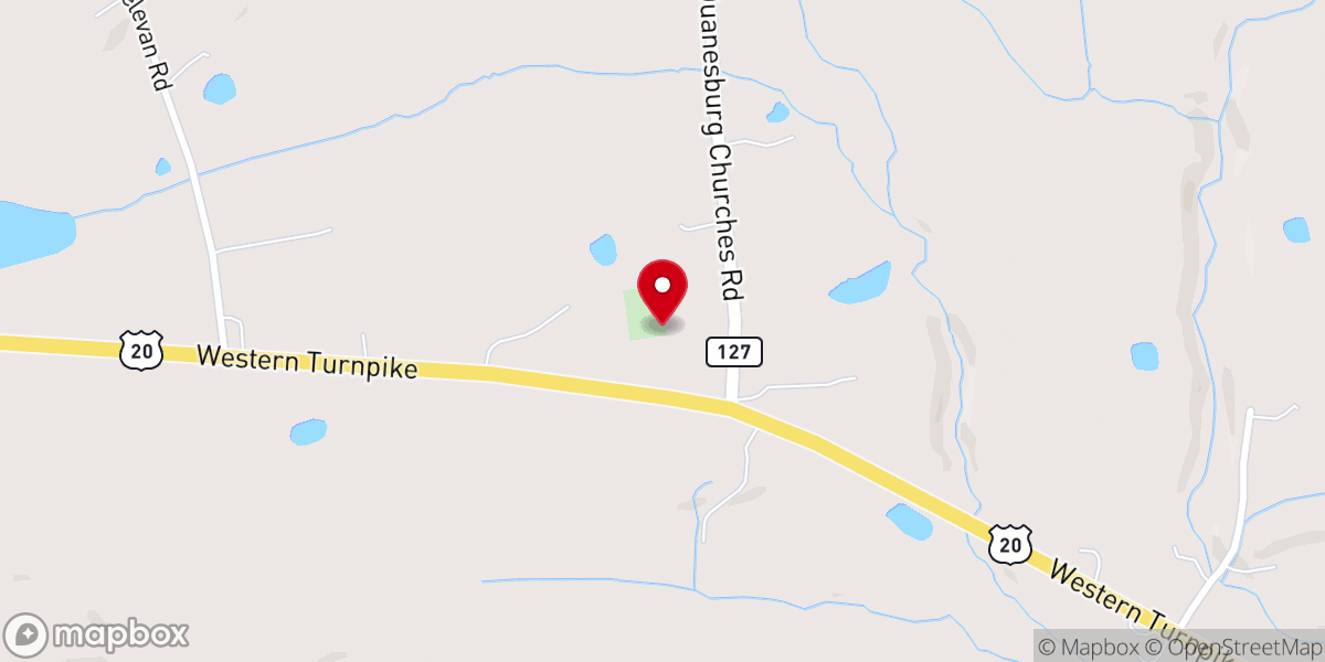 Map showing location of Duanesburg Reformed Presbyterian Church Cemetary