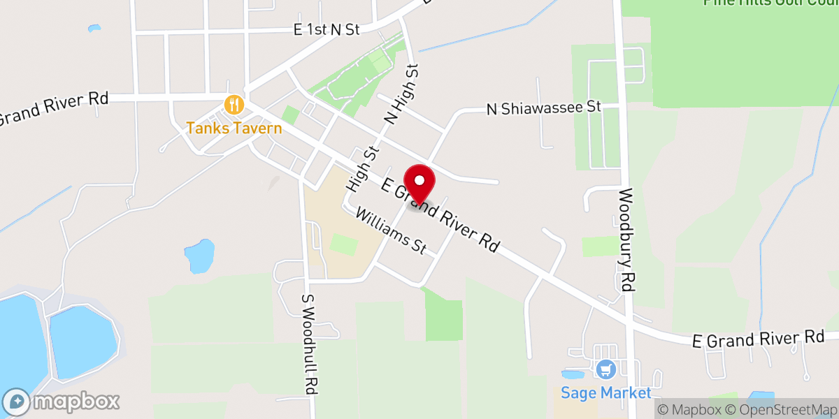 Map showing location of Church of Nazarene
