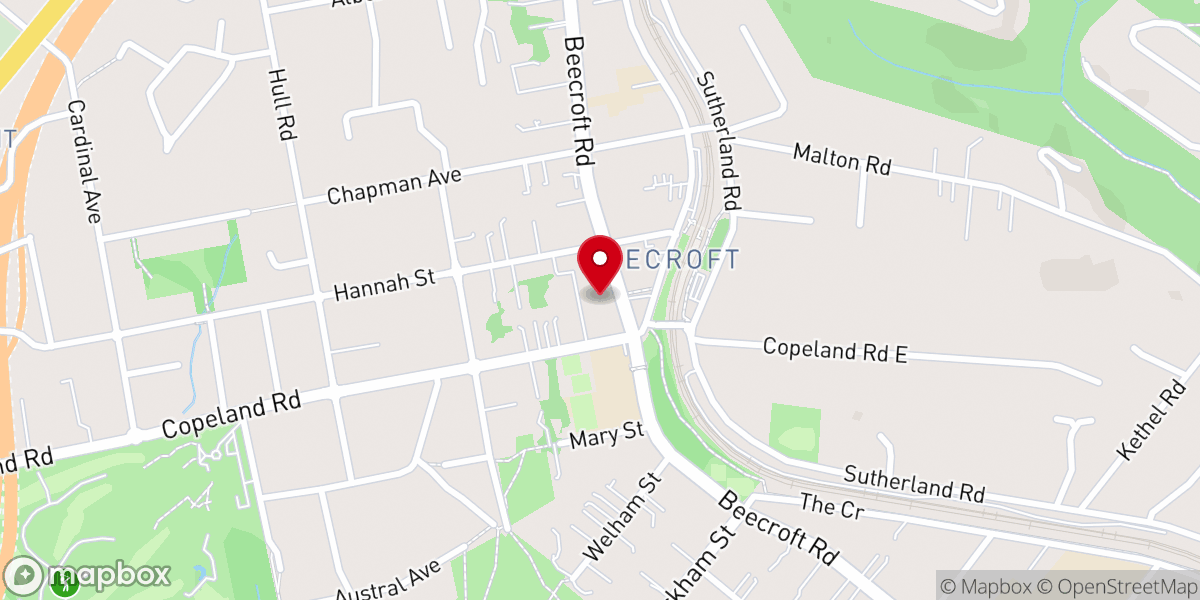 Map showing location of Beecroft Uniting Church