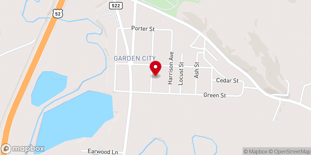 Map showing location of Garden City Freewill Baptist