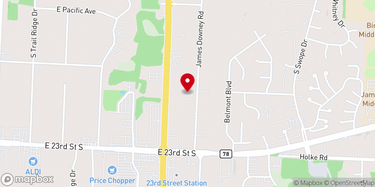 Map showing location of Berean Free Will Baptist Church
