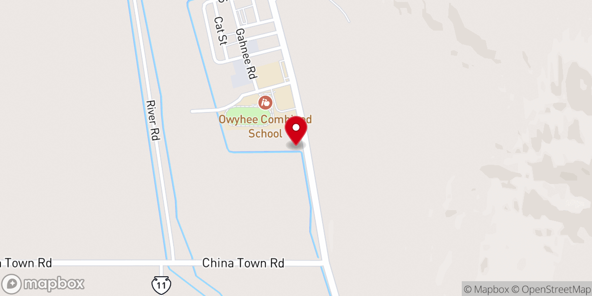 Map showing location of Owyhee Presbyterian Church