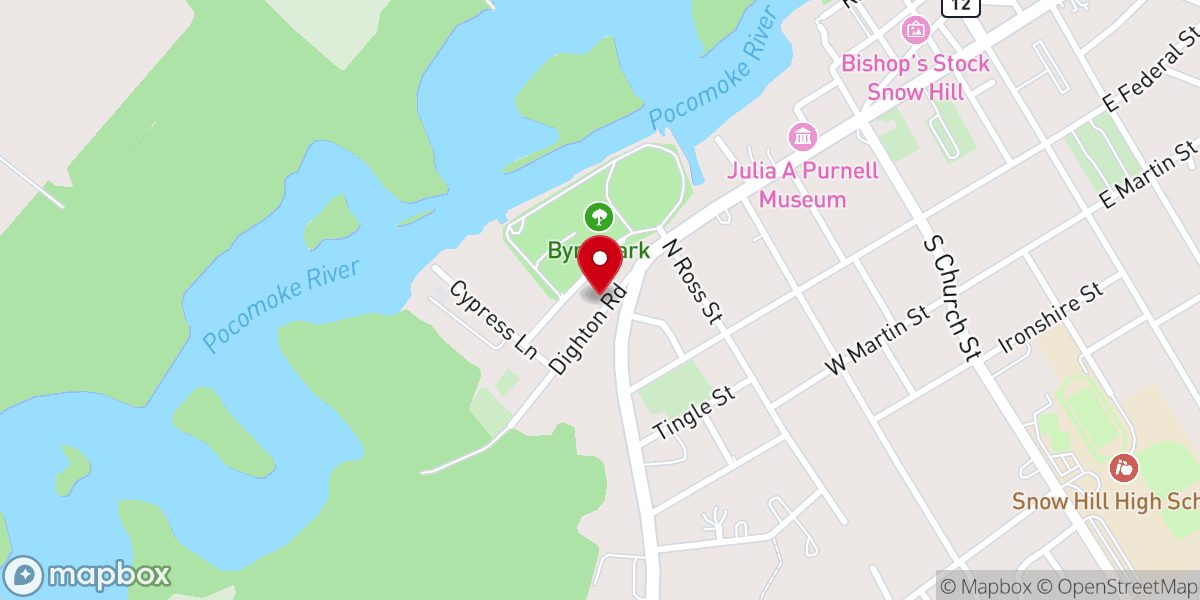 Map showing location of Mt. Zion Baptist Church