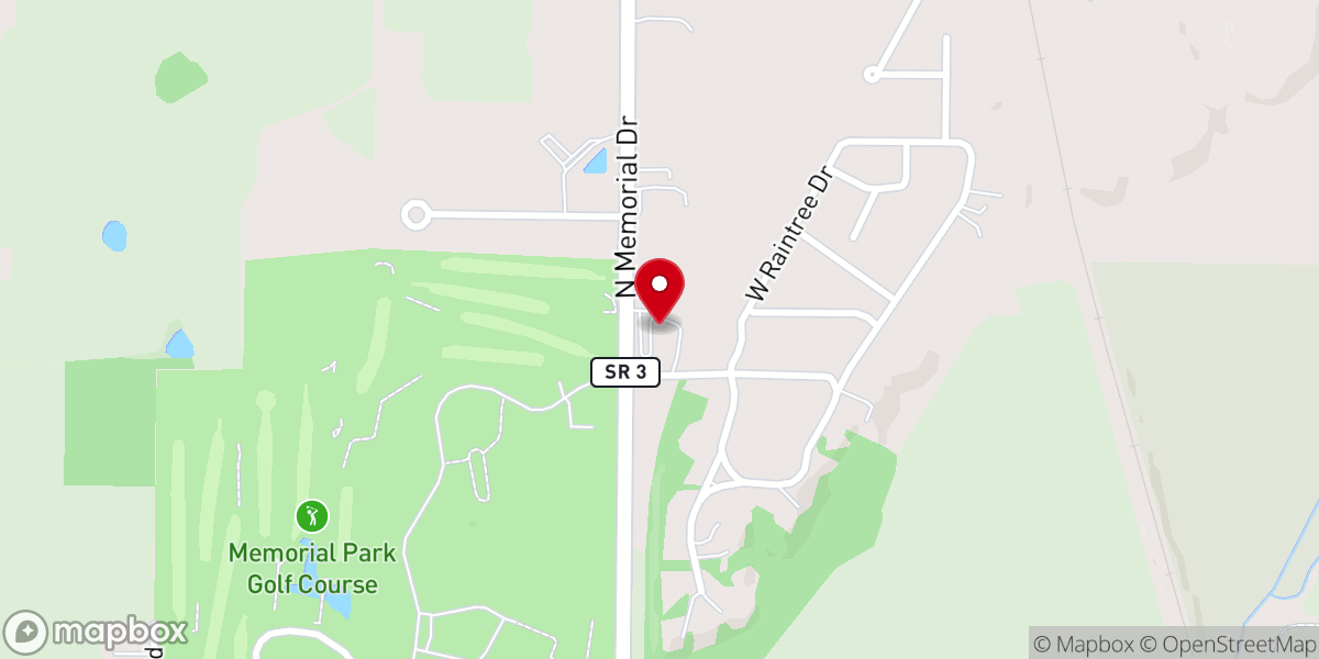 Map showing location of Memorial Baptist Church