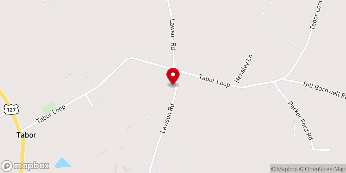 Map showing location of Pine Grove Church of God