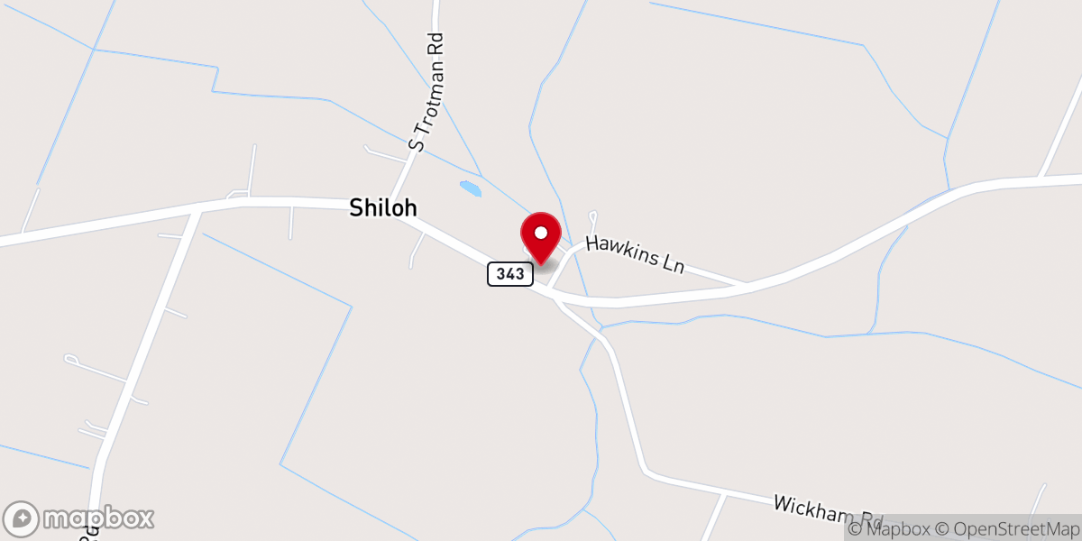 Map showing location of Shiloh Baptist Church