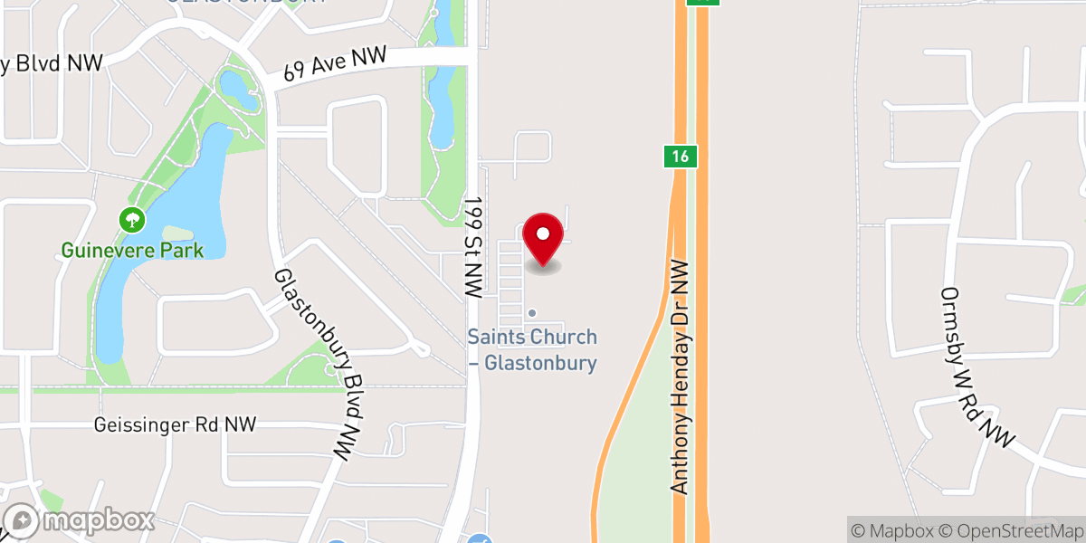 Map showing location of Saints Church - Glastonbury