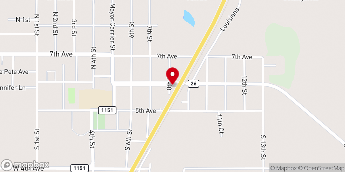 Map showing location of Oberlin City Hall