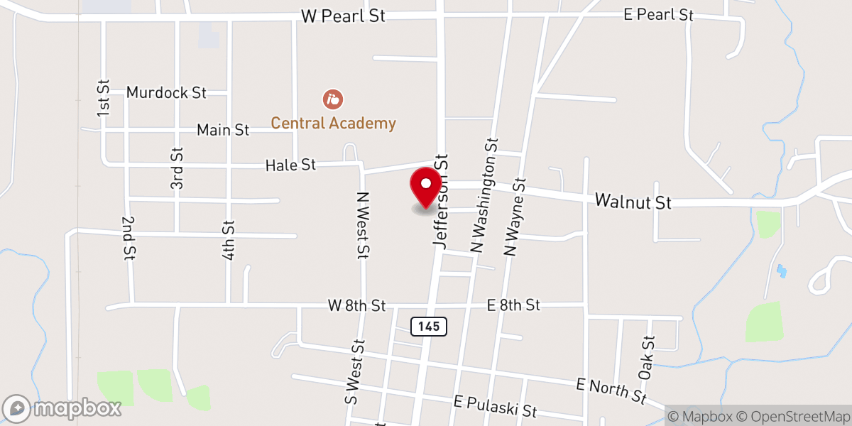 Map showing location of Farm Bureau Insurance