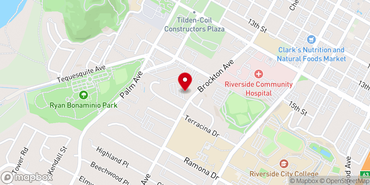 Map showing location of Eden Lutheran Church, Riverside CA