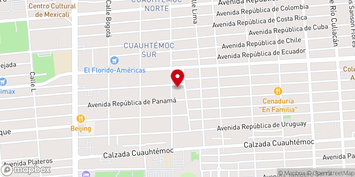 Map showing location of Parroquia de Mater Dolorosa
