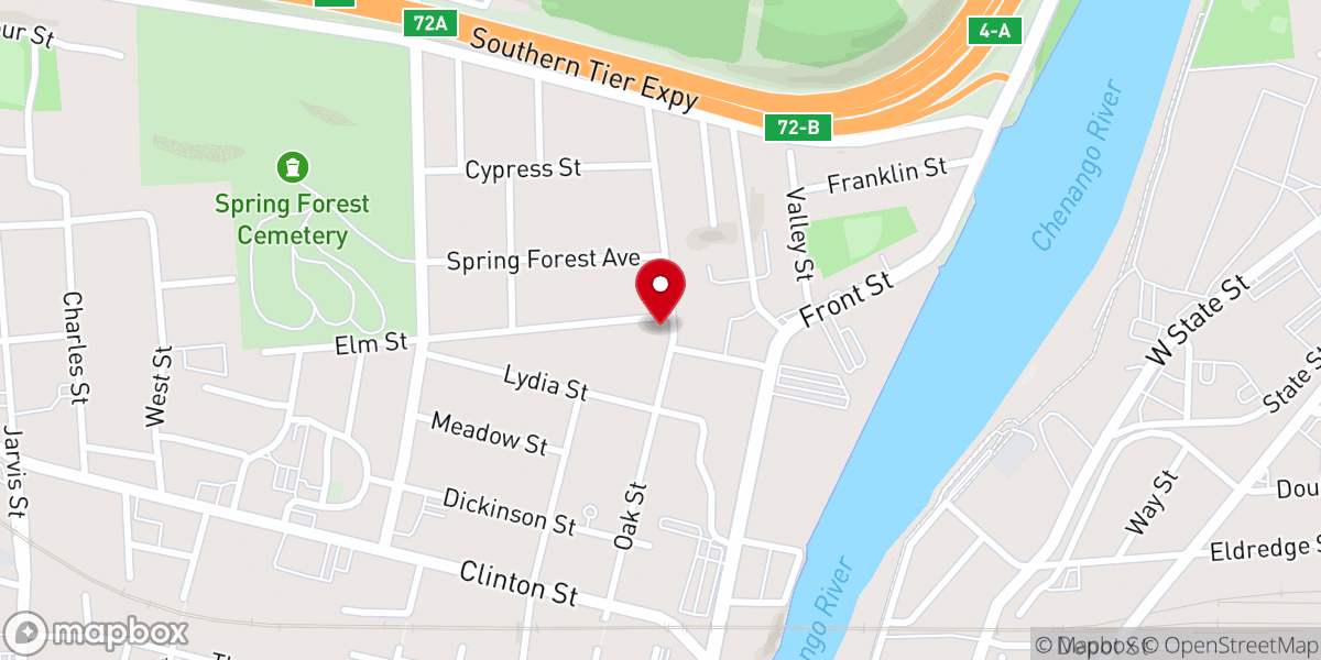 Map showing location of Faith Baptist Church