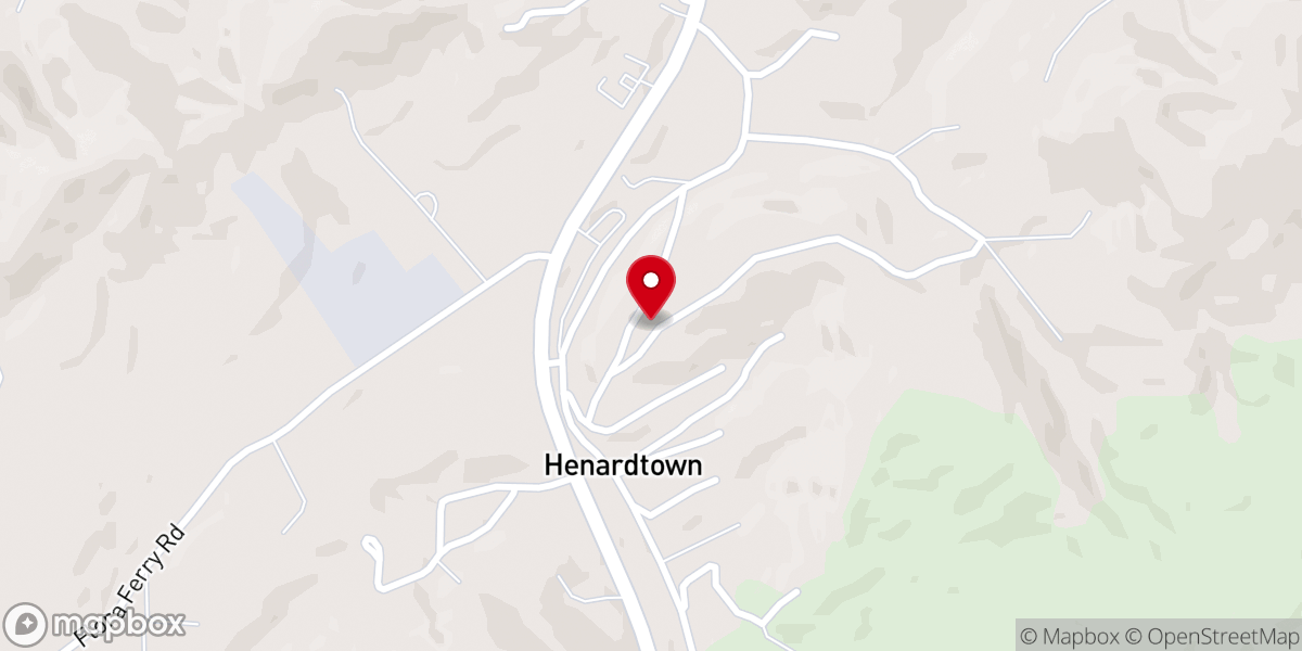 Map showing location of Henards Chapel Baptist Church