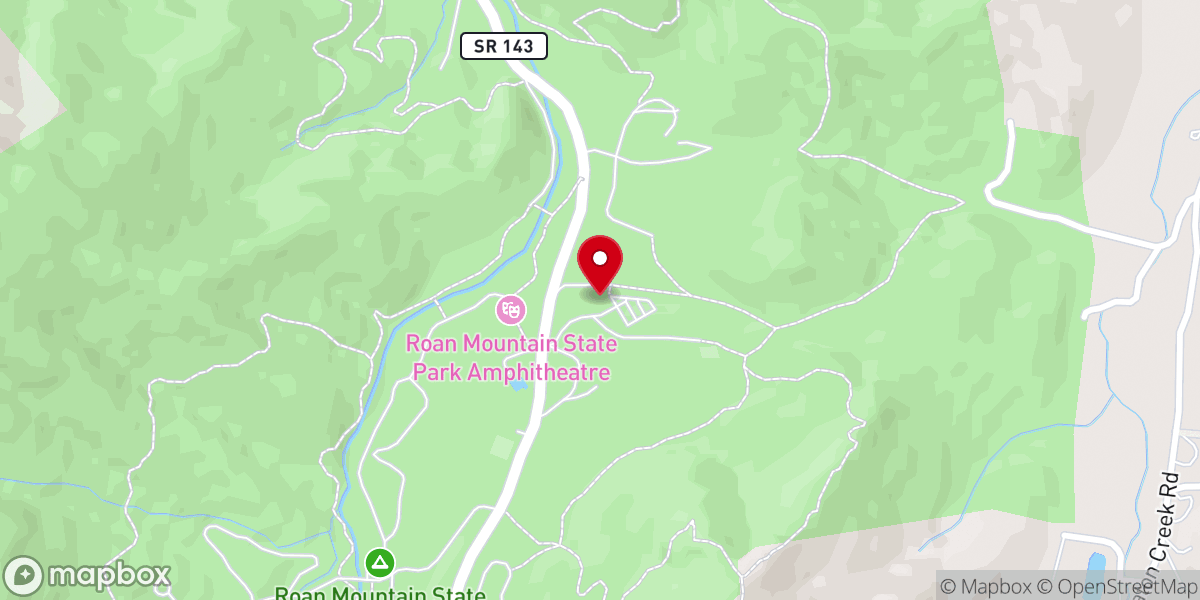 Map showing location of Roan Mountain State Park - Conference Center