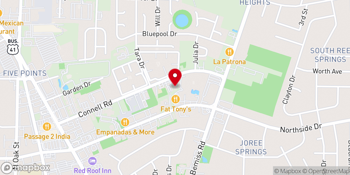 Map showing location of Christ's Fellowship Church