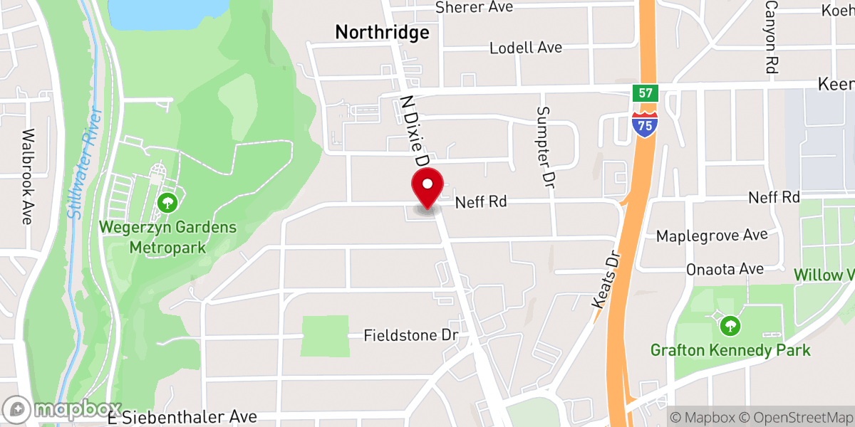 Map showing location of Northridge Wesleyan Church