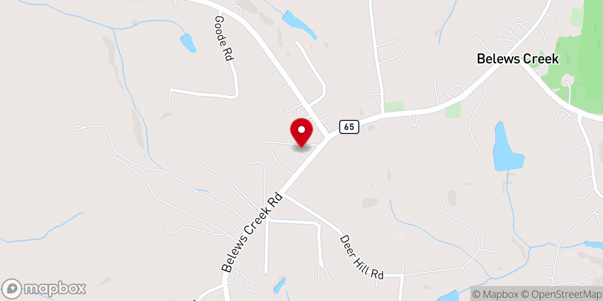 Map showing location of Charity Baptist Church