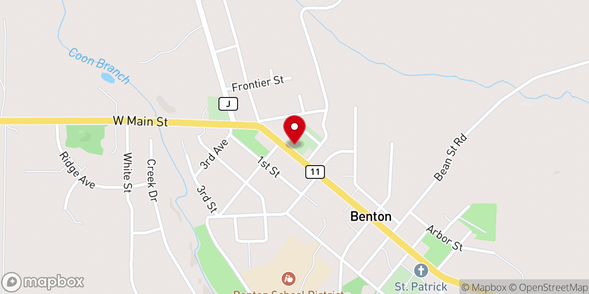 Map showing location of Benton Christian Community Church