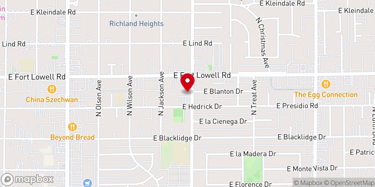 Map showing location of Northminster Presbyterian Church, Tucson, AZ