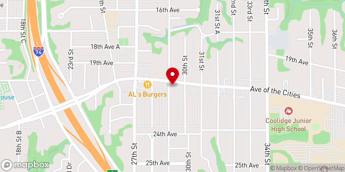 Map showing location of Calvary Evangelical Lutheran Church