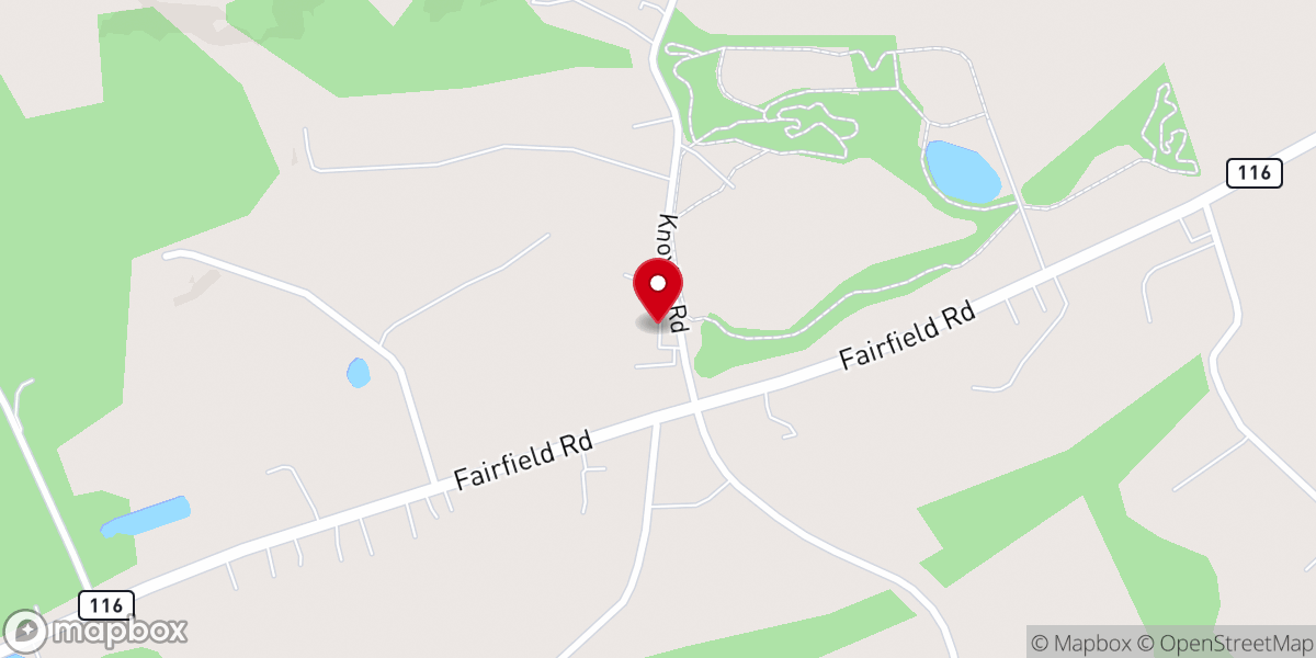 Map showing location of Lower Marsh Creek Presbyterian Church