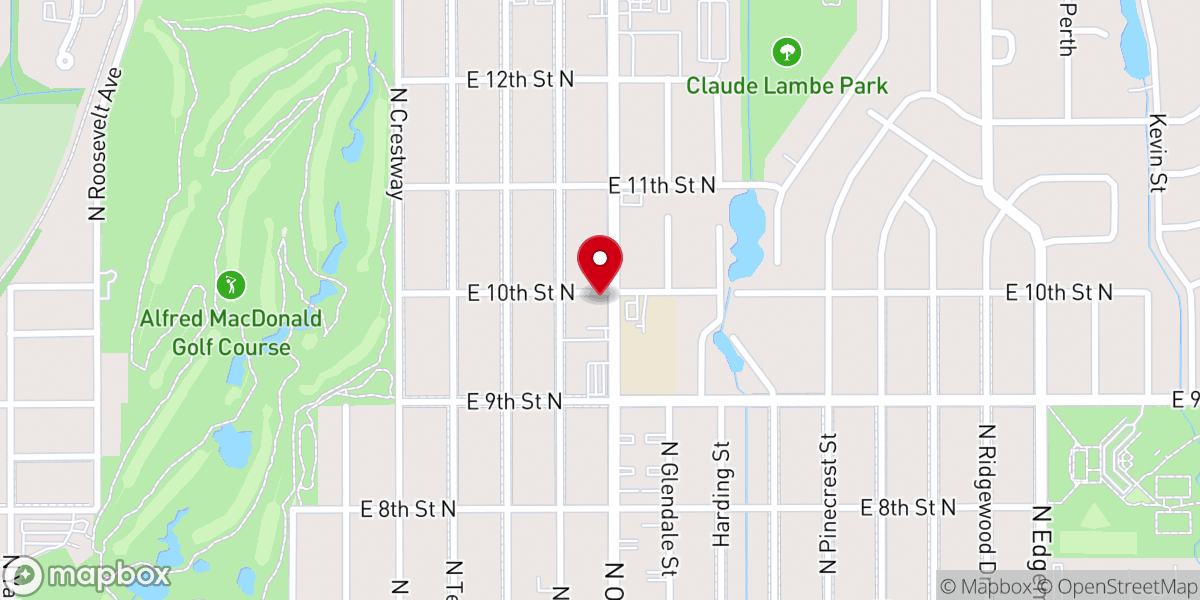 Map showing location of First Bible Baptist Church
