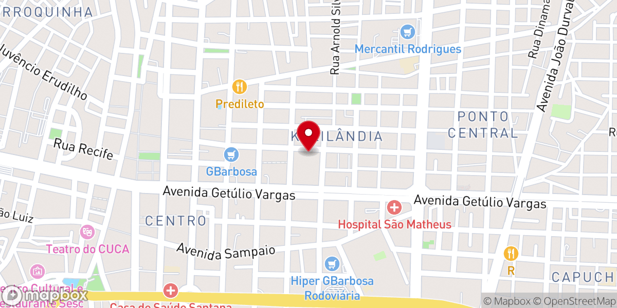 Map showing location of Segunda Igreja Batista