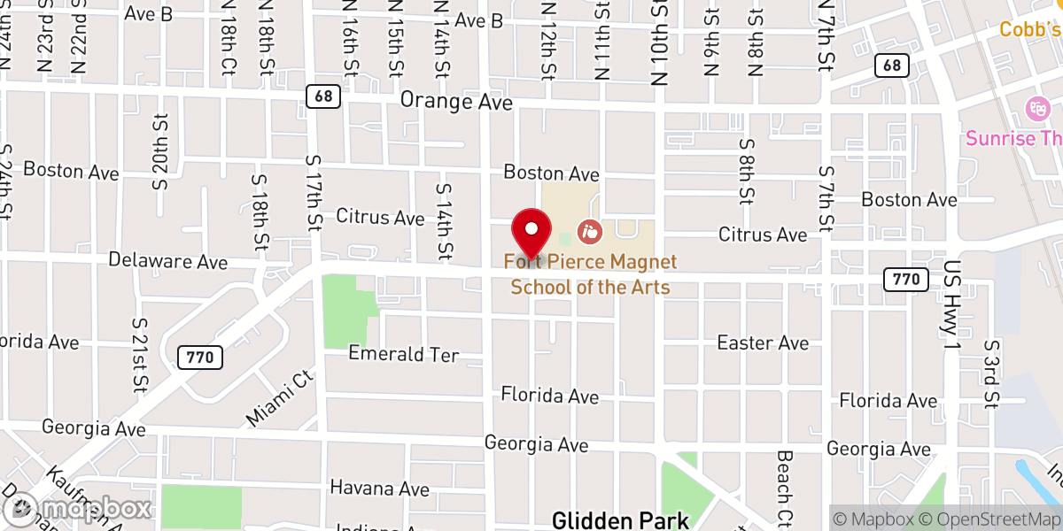 Map showing location of Fort Pierce Macedonia SDA Church