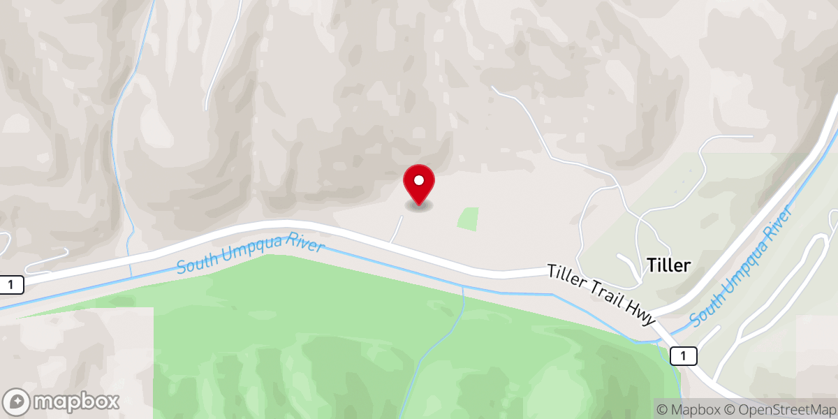 Map showing location of South Umpqua Community Church