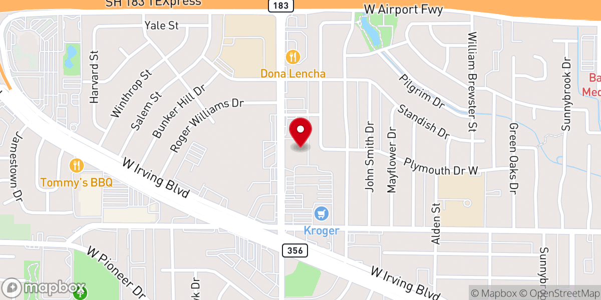 Map showing location of Plymouth Park Baptist Church