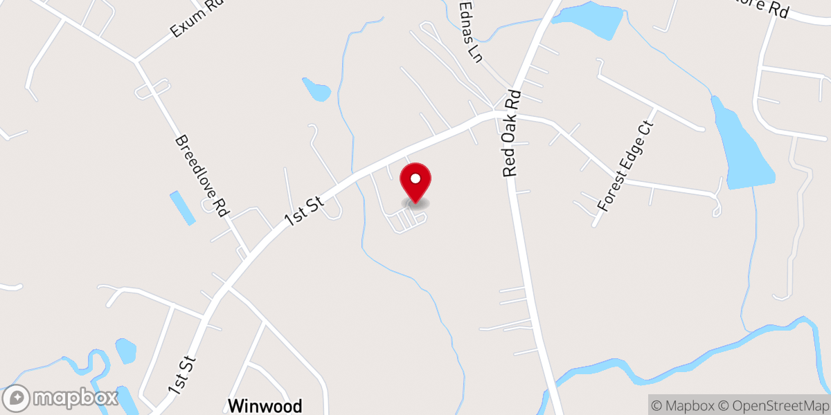 Map showing location of Rock Creek Baptist Church