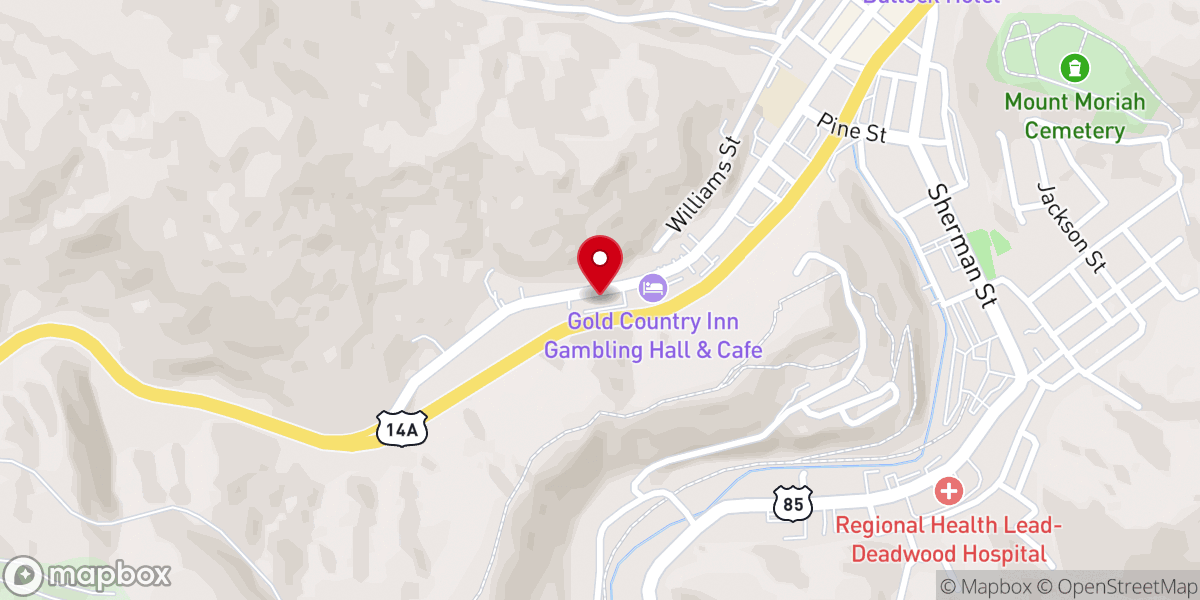 Map showing location of Grace Lutheran Church Deadwood SD