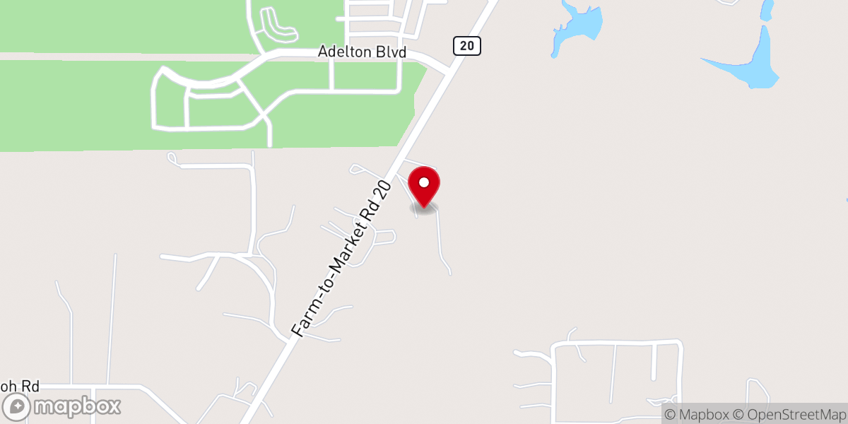 Map showing location of The Pentecostals of Bastrop Church