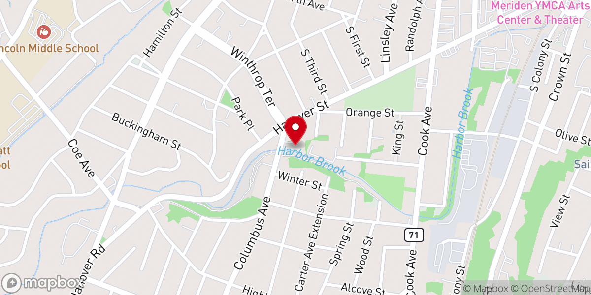 Map showing location of Meriden Spanish Seventh-day Adventist Church