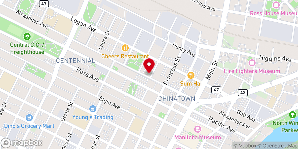 Map showing location of Vietnamese Mennonite Church - Hội Thánh Tin Lành Winnipeg