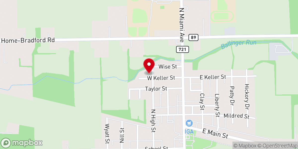 Map showing location of Bradford Church Of-Nazarene