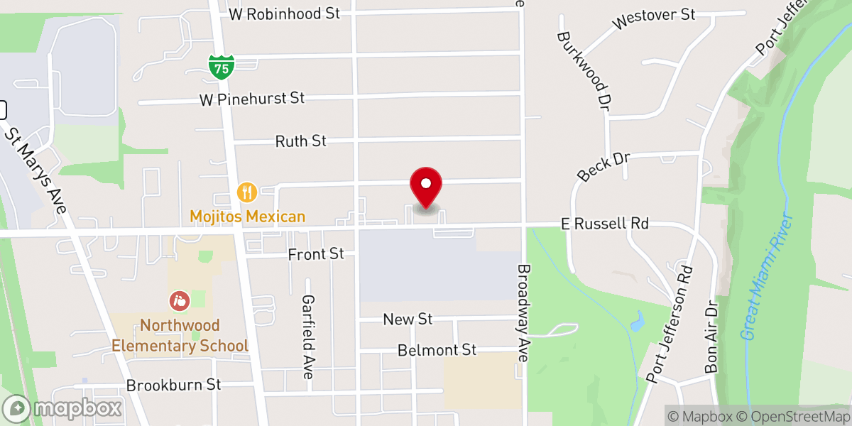 Map showing location of First Christian Church