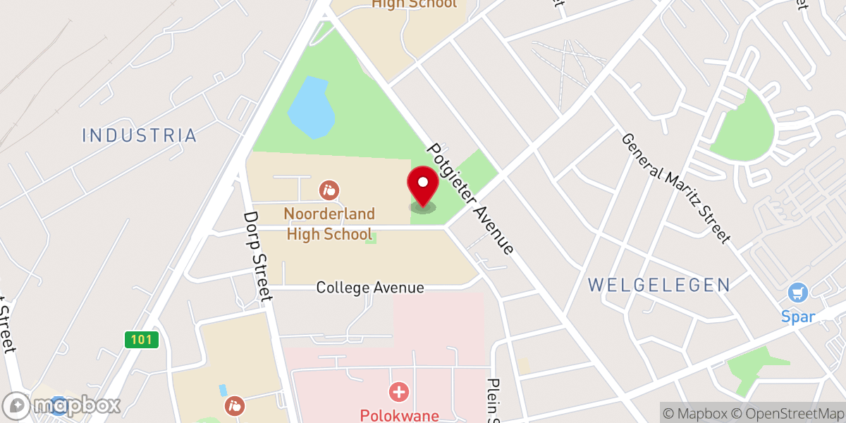 Map showing location of AP Kerk Polokwane