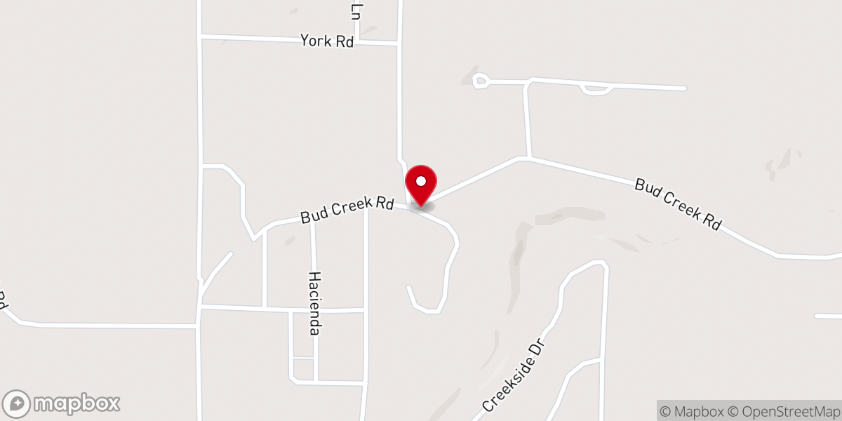 Map showing location of Budd Creek Baptist Camp