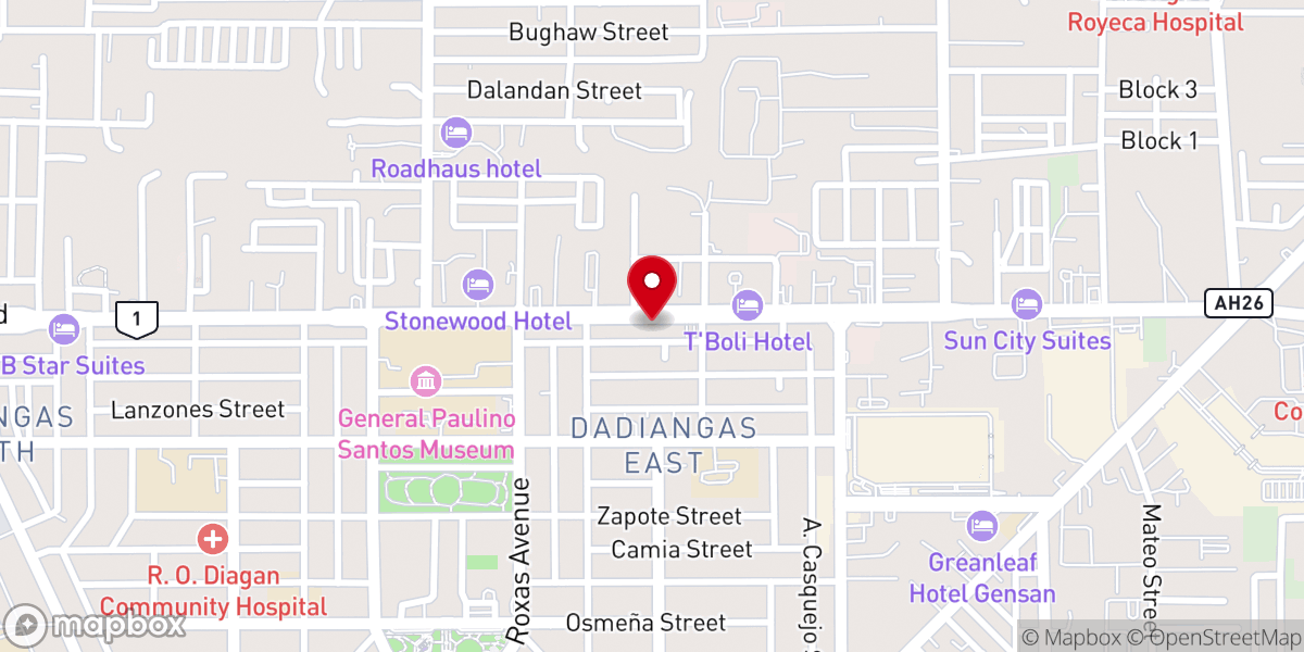 Map showing location of New Life Fundamental Baptist Church