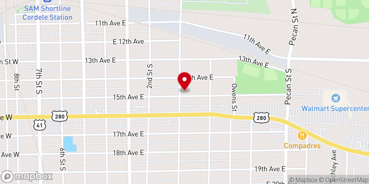 Map showing location of First Street Church of Christ