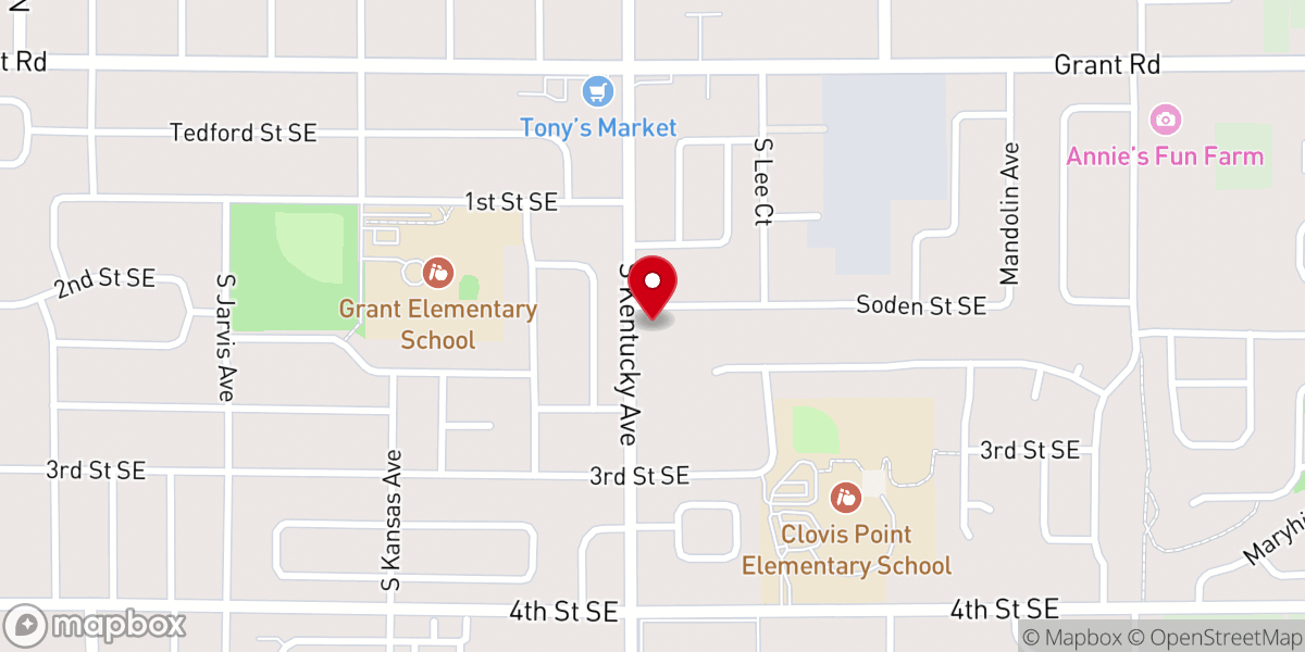 Map showing location of Grant Missionary Baptist Church