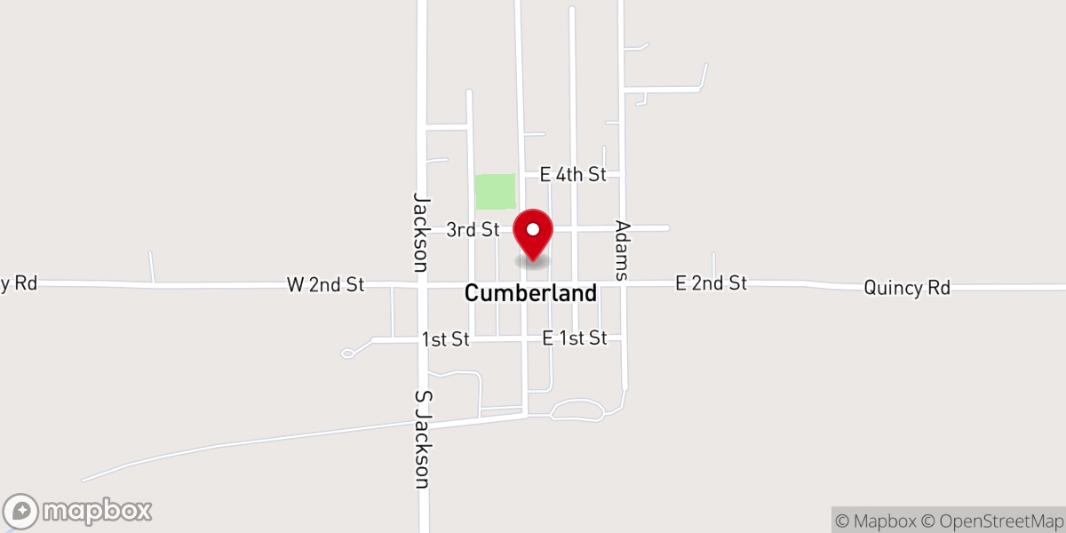 Map showing location of City of Cumberland, Iowa