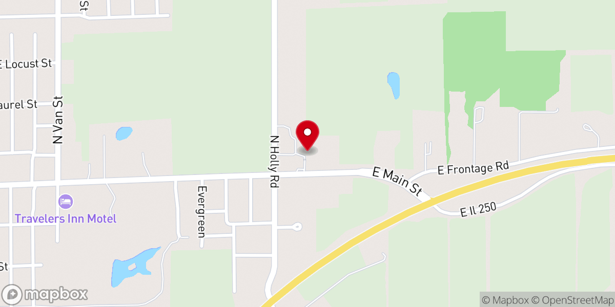 Map showing location of First Assembly of God Church