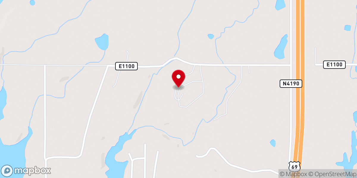 Map showing location of Deep Fork Church