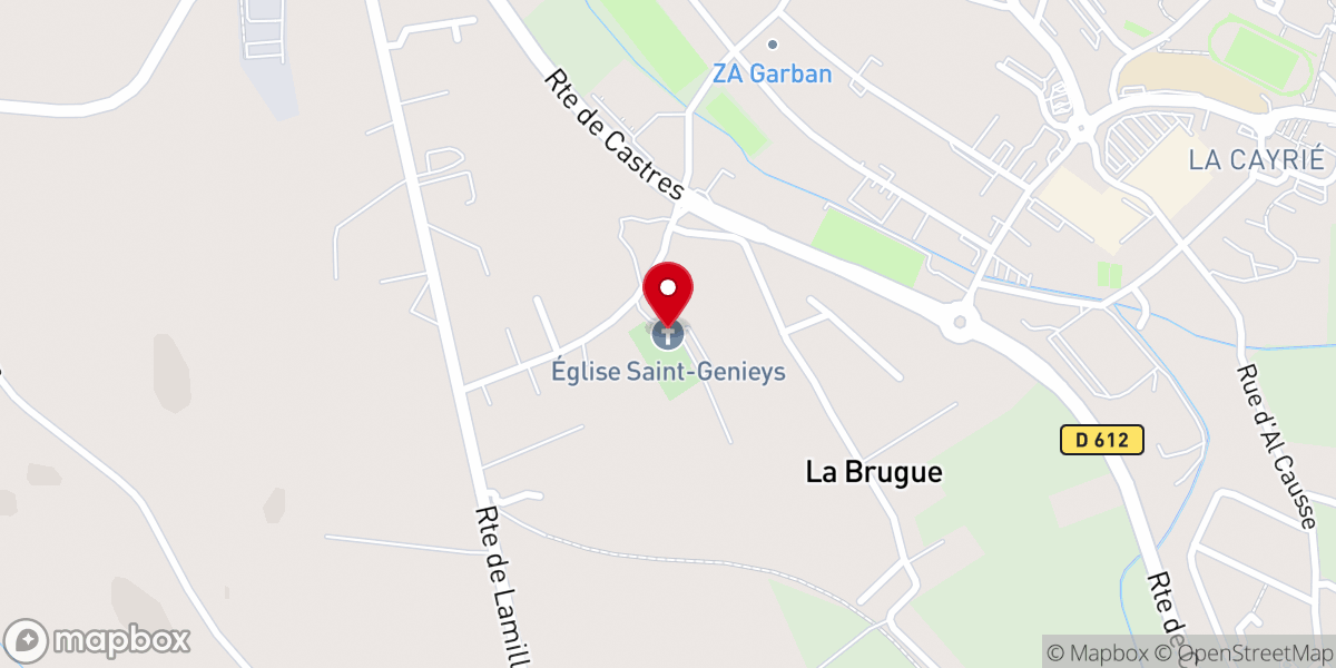 Map showing location of Église Saint Genieys