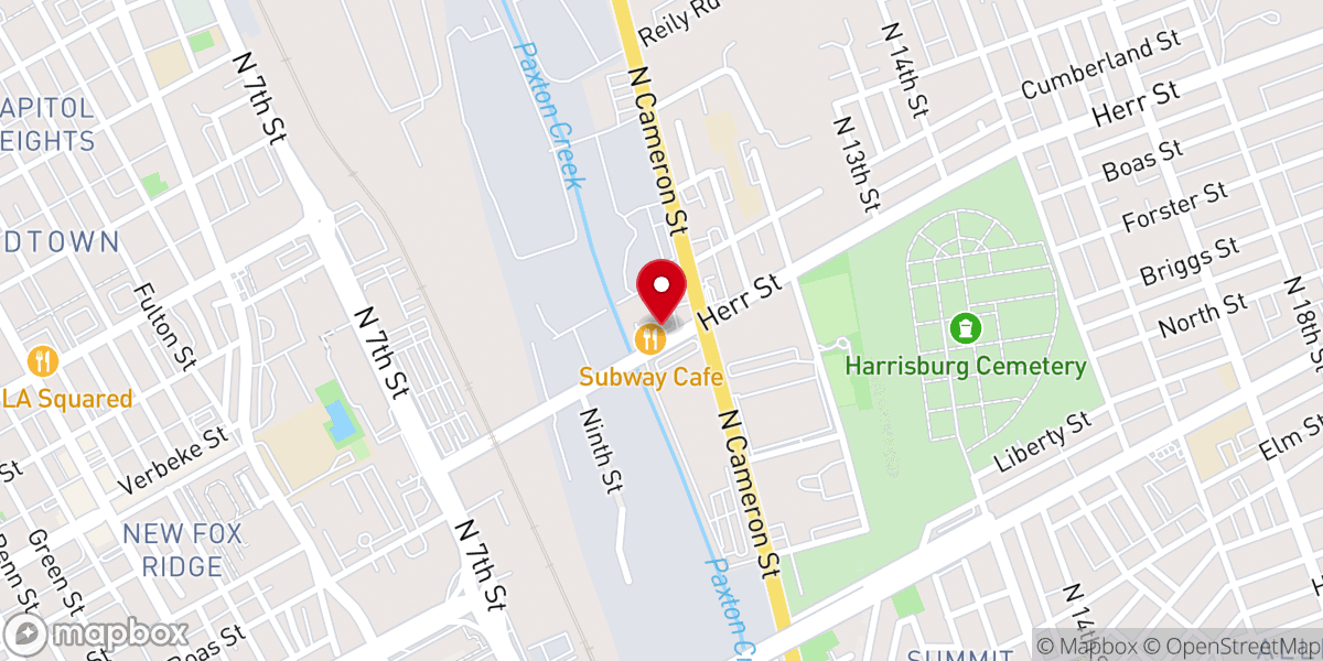 Map showing location of Herr Street Mennonite Church