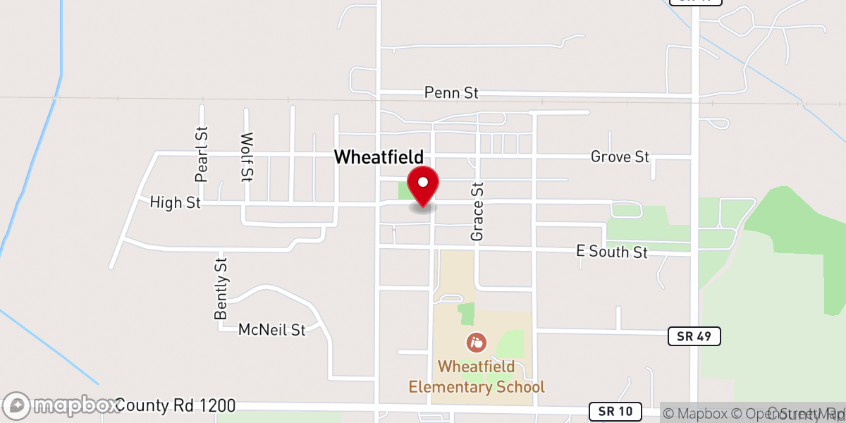 Map showing location of Wheatfield Church of Christ