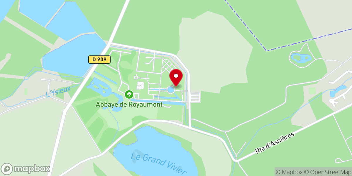 Map showing location of Abbaye de Royaumont